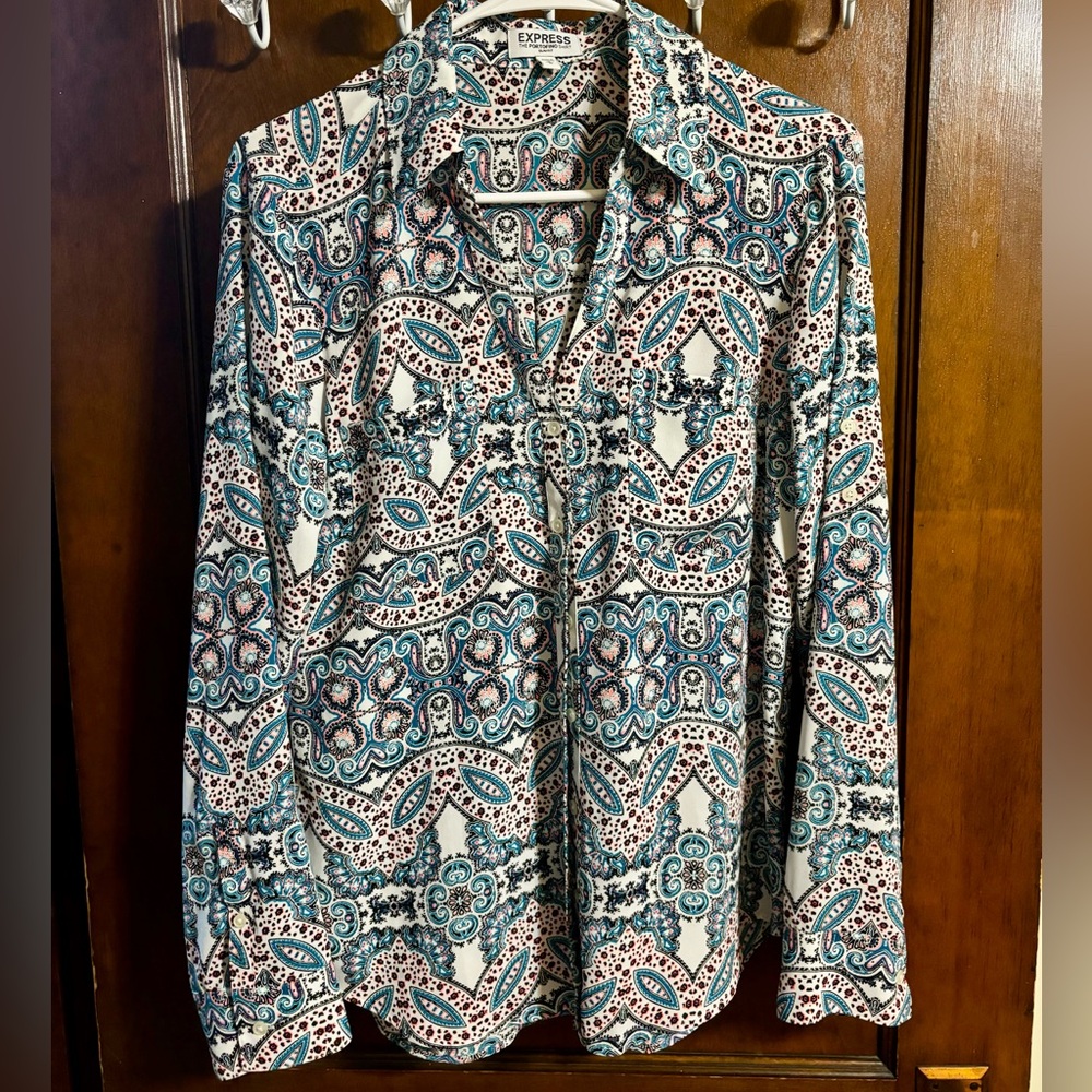 Express Portofino slim fit button up shirt